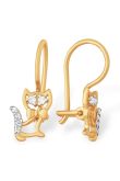 Детские золотые сережки кошечки