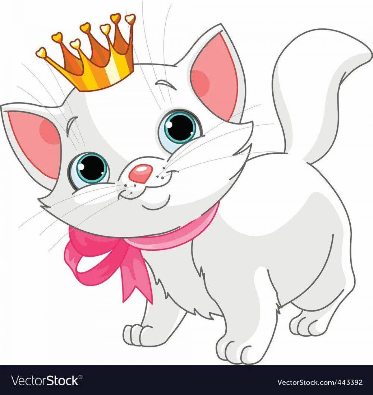 Мультяшная кошка с короной