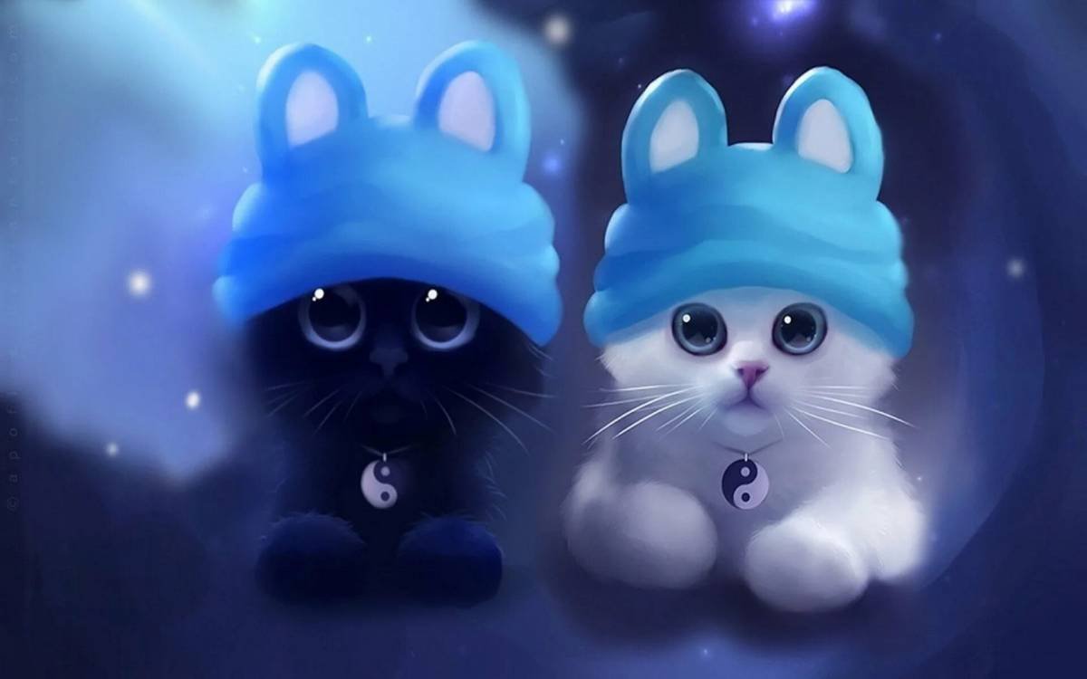 Милые нарисованные котики