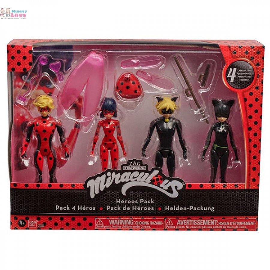 Набор кукол "леди баг и супер-кот. Герои", 5 шт - Miraculous