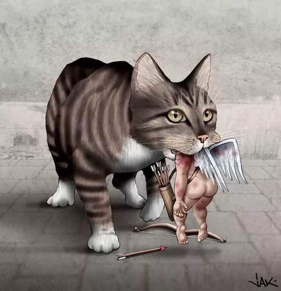 Сумасшедший кот арт