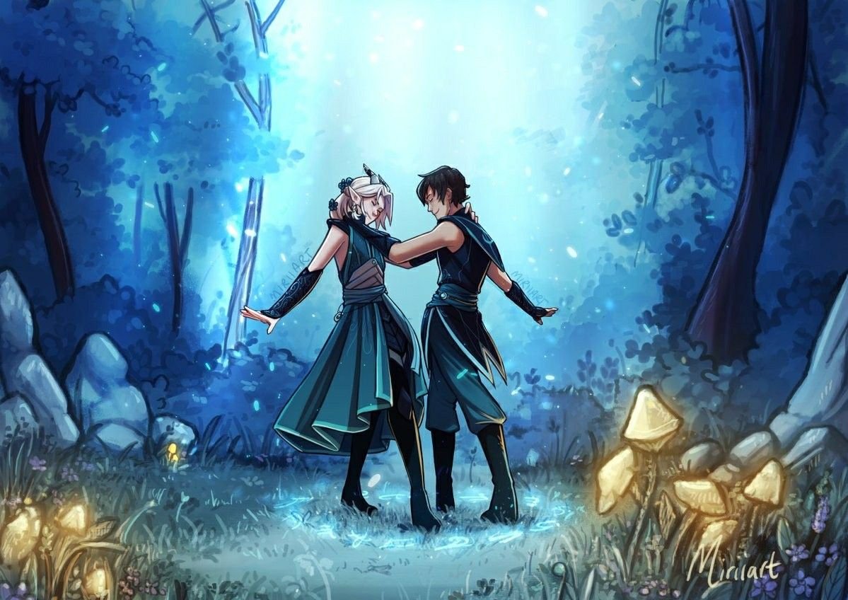Rayla and Callum Dancing in the Moonlight