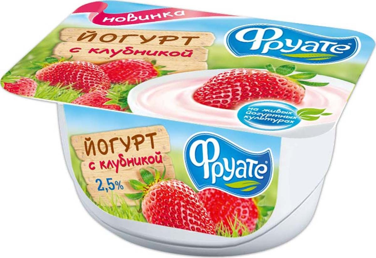 Продукт йогурт.Фругурт клубника 2,5% 115г