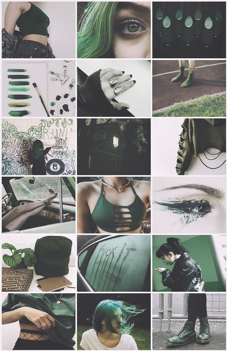 Эстетика зелёного цвета коллаж Slytherin