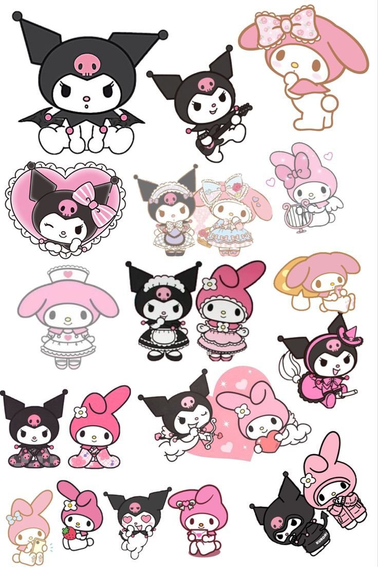 Стикеры Хеллоу Китти Kuromi