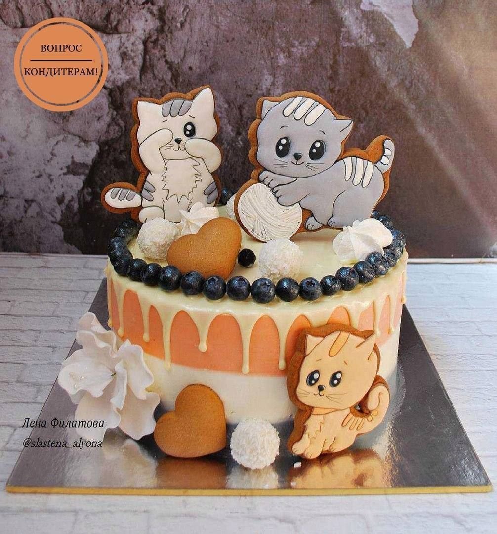 Пряники котята на торт