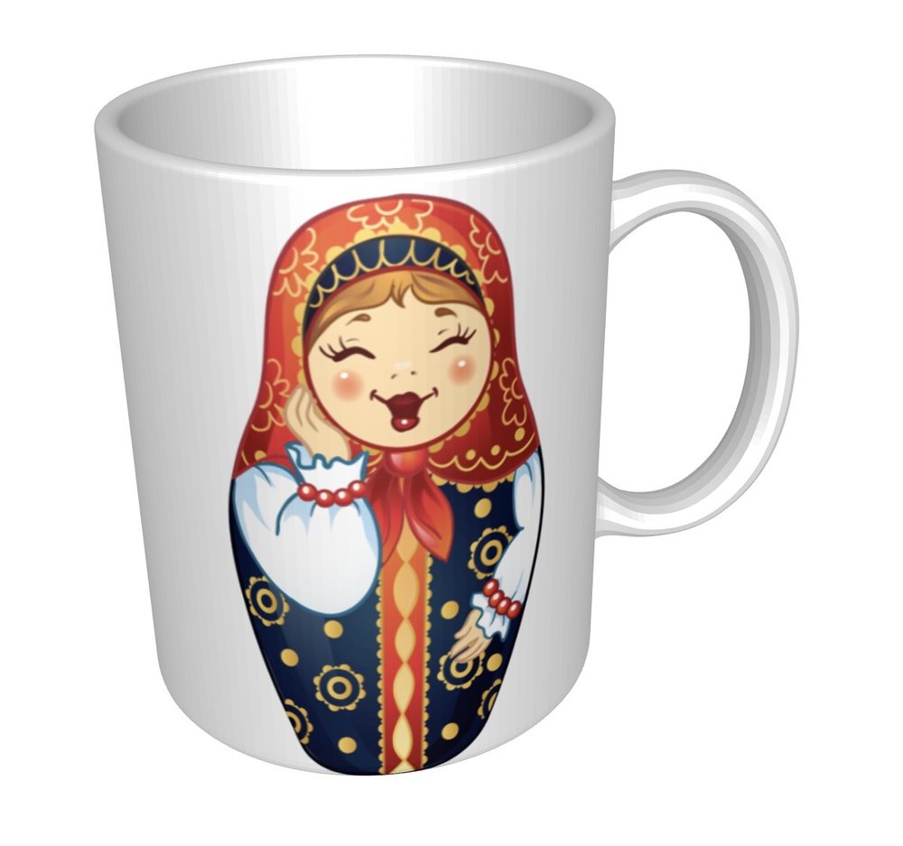 Красная матрешка белое сердечко
