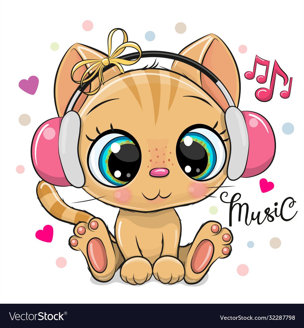 Картинка cute cartoon Kitten girl