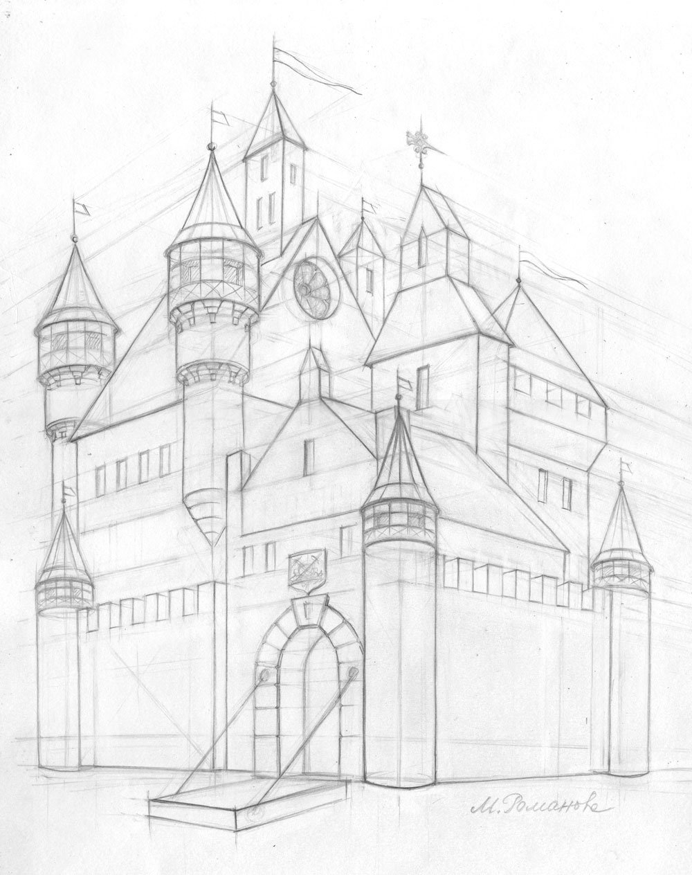 Замок карандашом