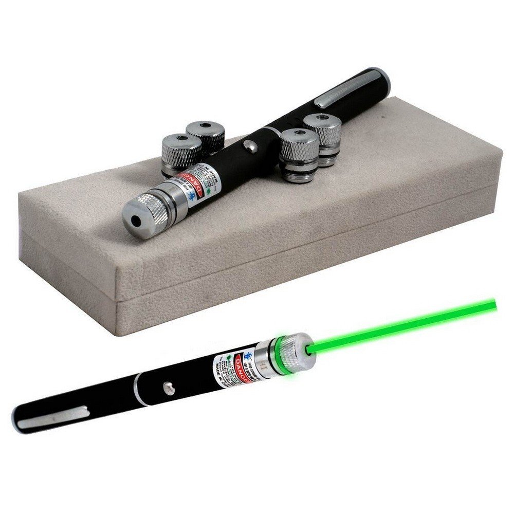 Лазерная указка Laser Pointer l04-4 4 насадки зеленый Луч Black 261014