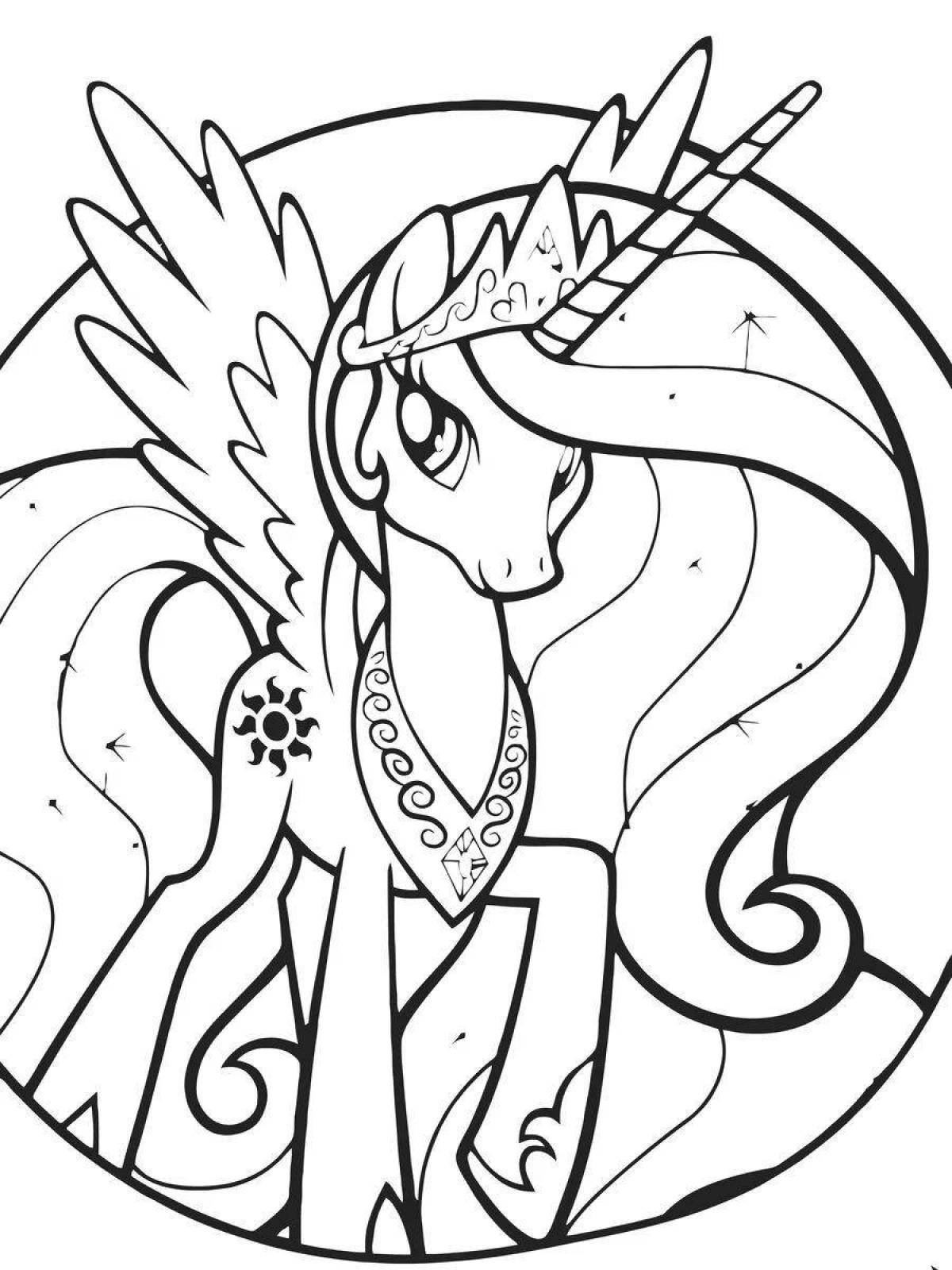 My little Pony Princess Celestia раскраска