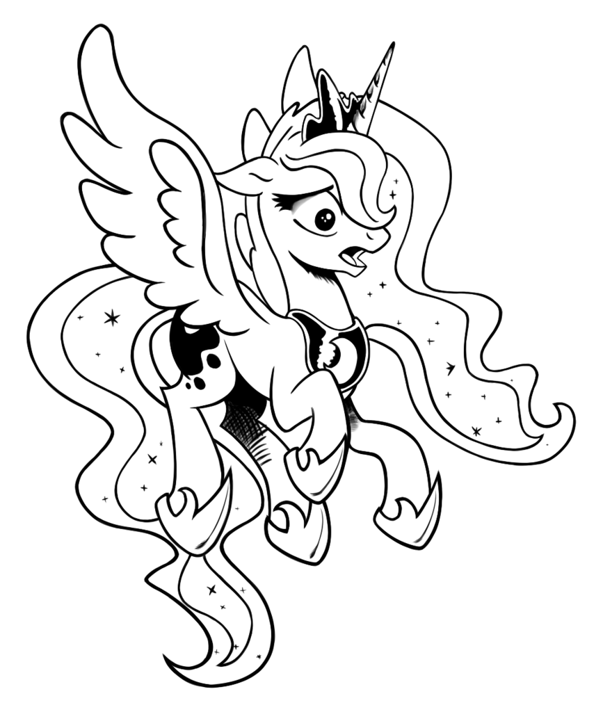My little Pony Luna девочка раскраска