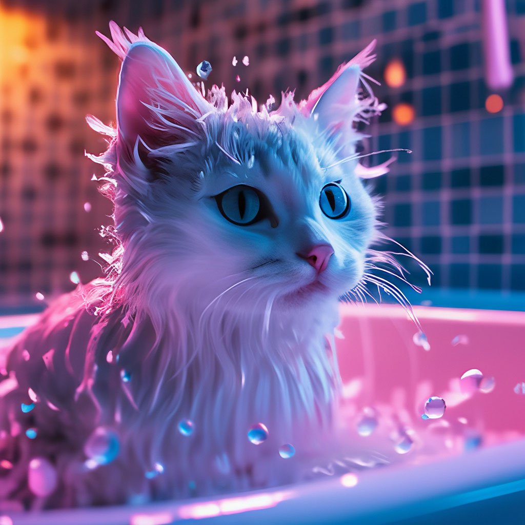 Котик в ванной