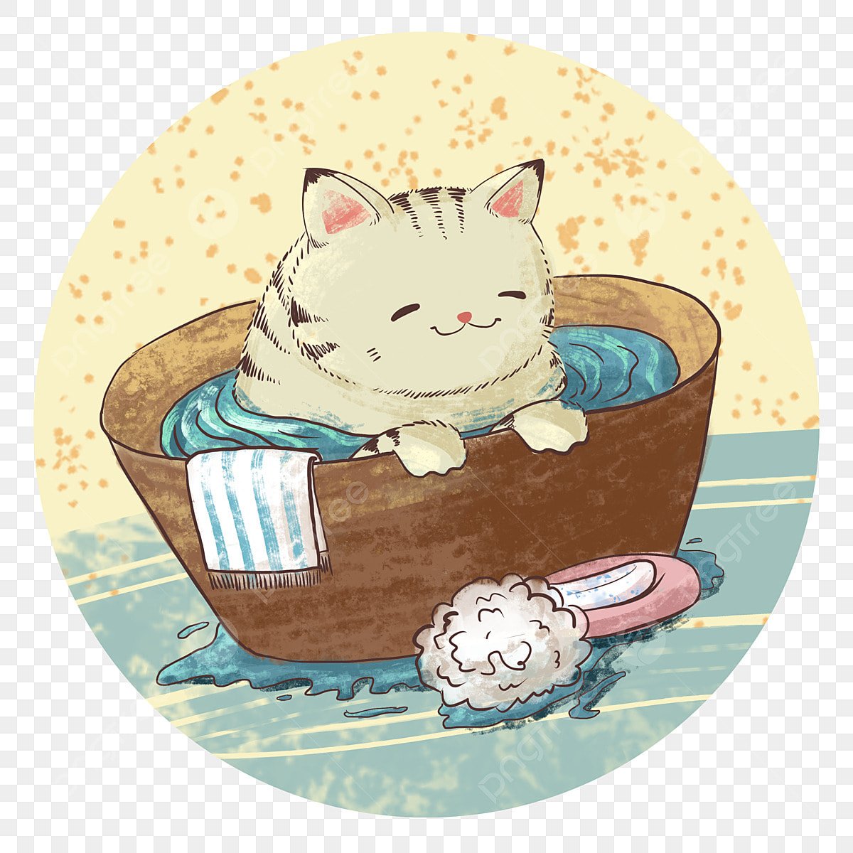 Котик в ванной арт