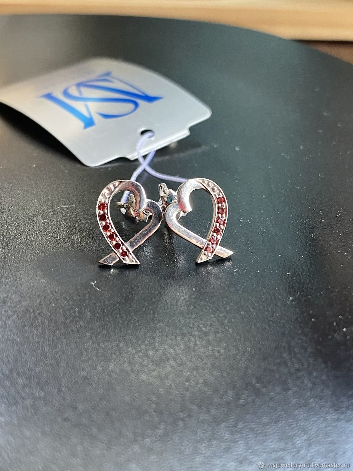 Серьги Тиффани сердечки