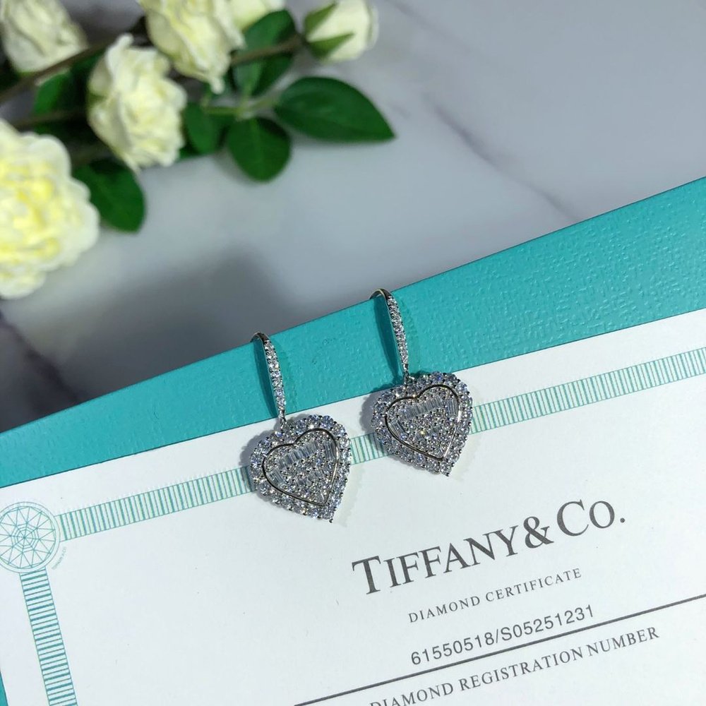Серьги тиффани сердечки