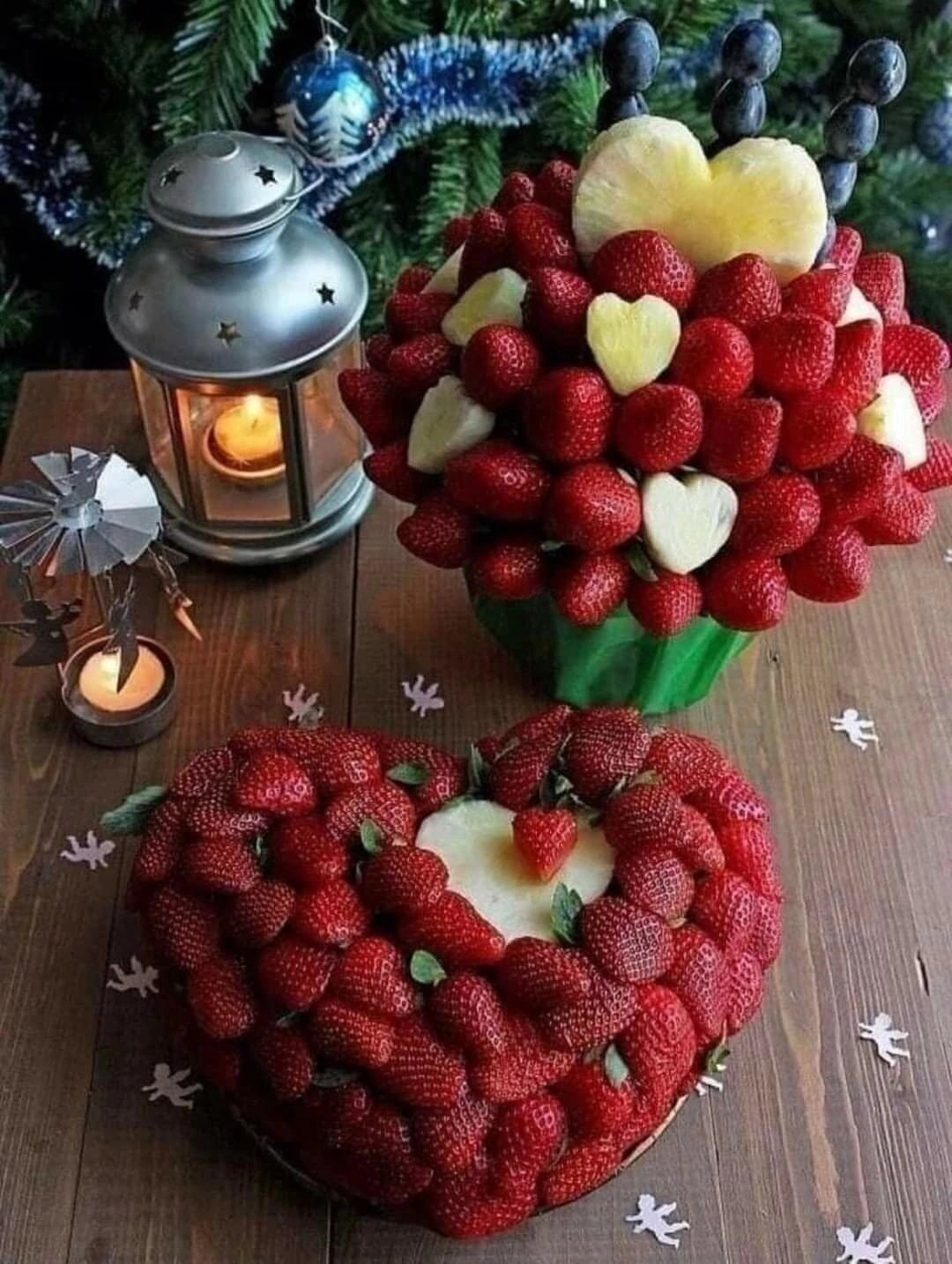 Сердце из клубники