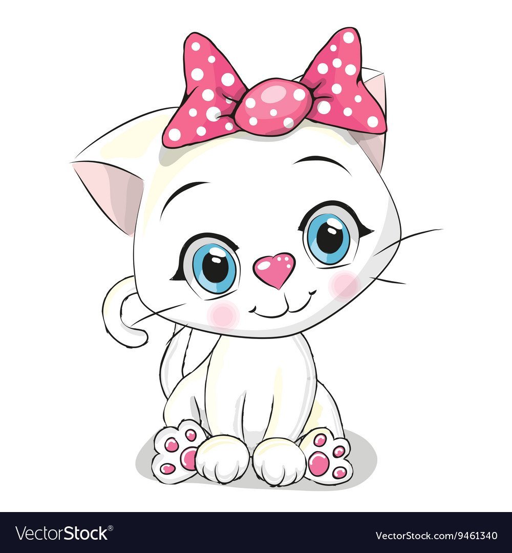 Кошечки нарисованные на белом фоне