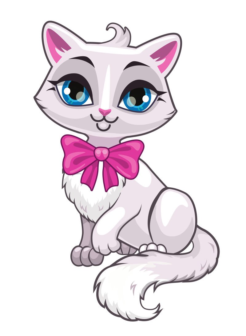 Кошка с розовым бантиком