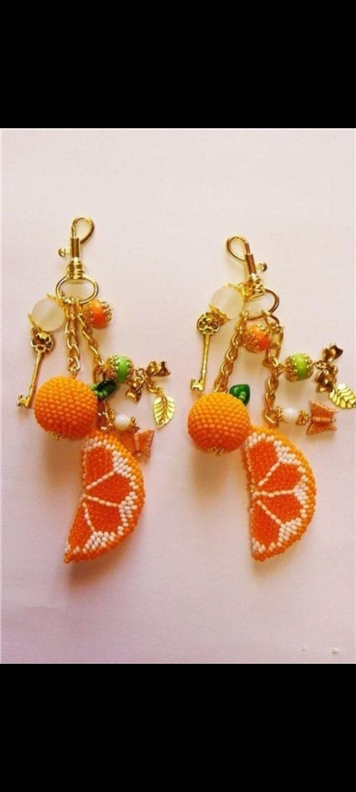 Серёжки из бисера фрукты