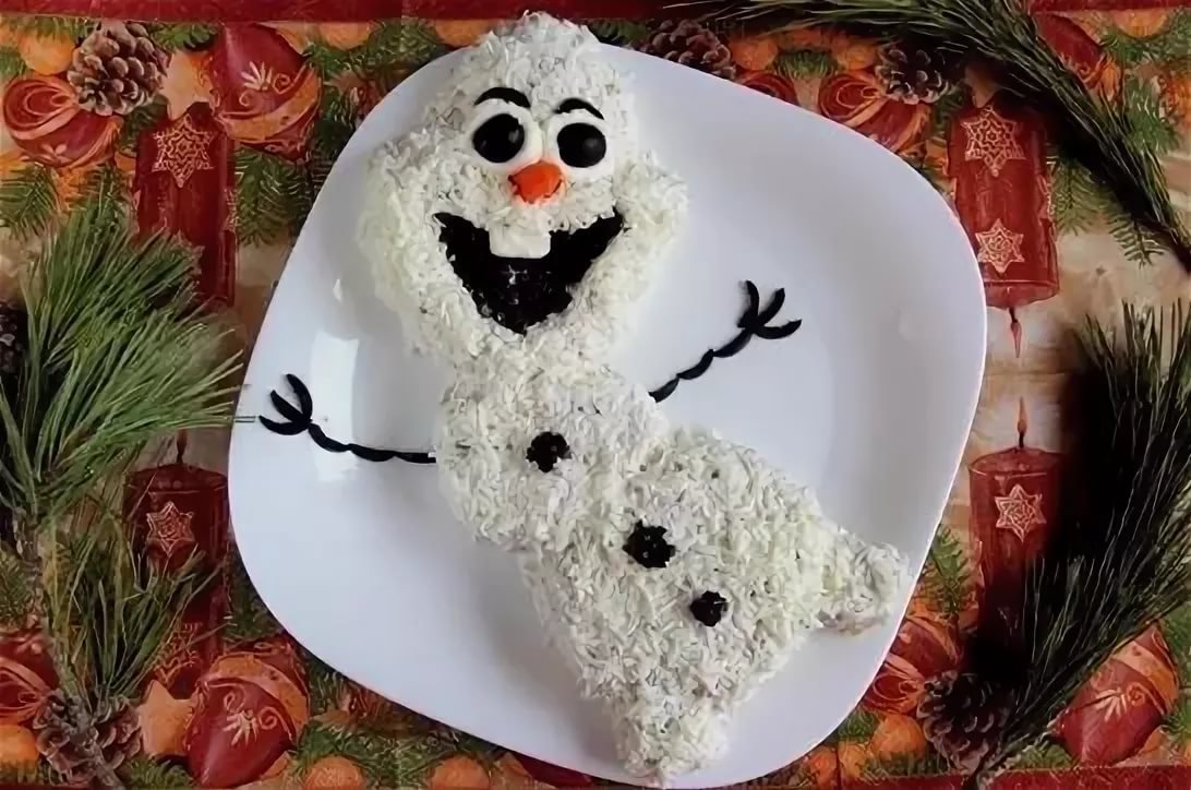 Украшение Снеговик на салат