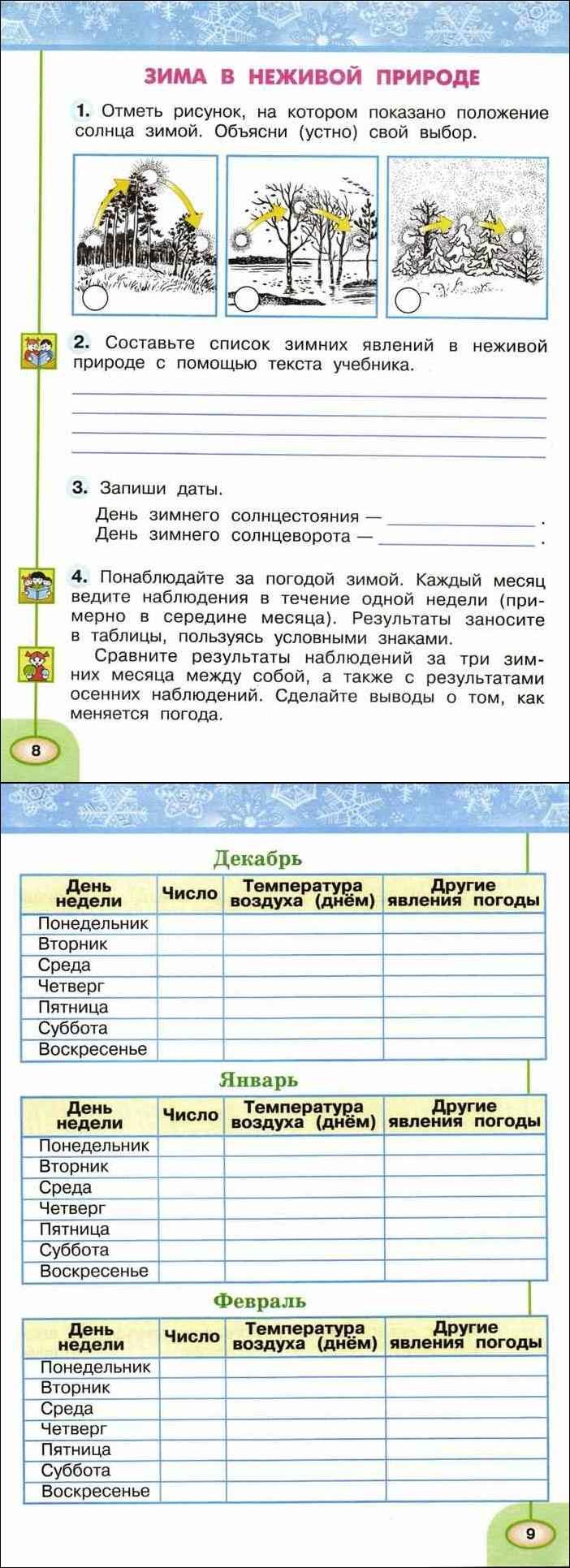 Осень в неживой природе 2 класс окружающий мир рабочая тетрадь