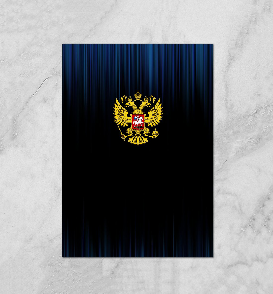 Российский герб на черном фоне