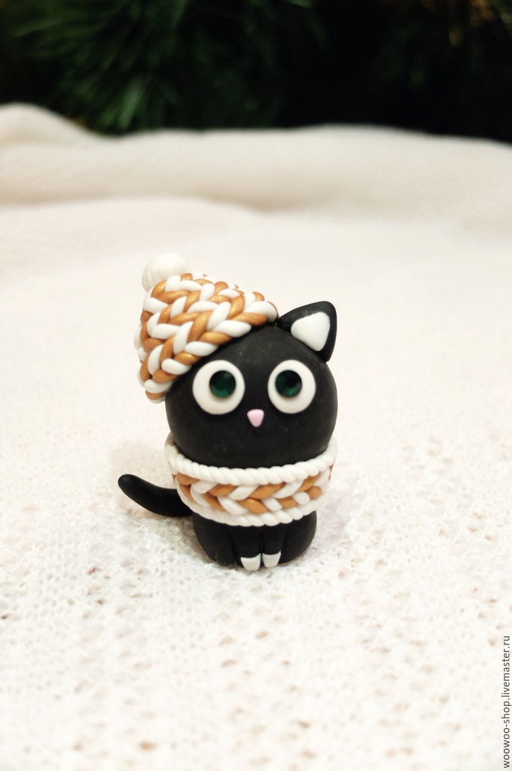 Котик из полимерной глины