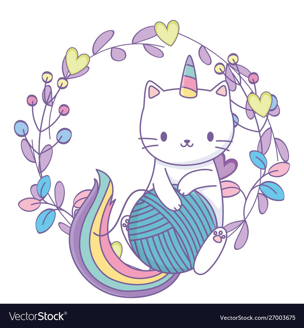 Кот Единорог вектор