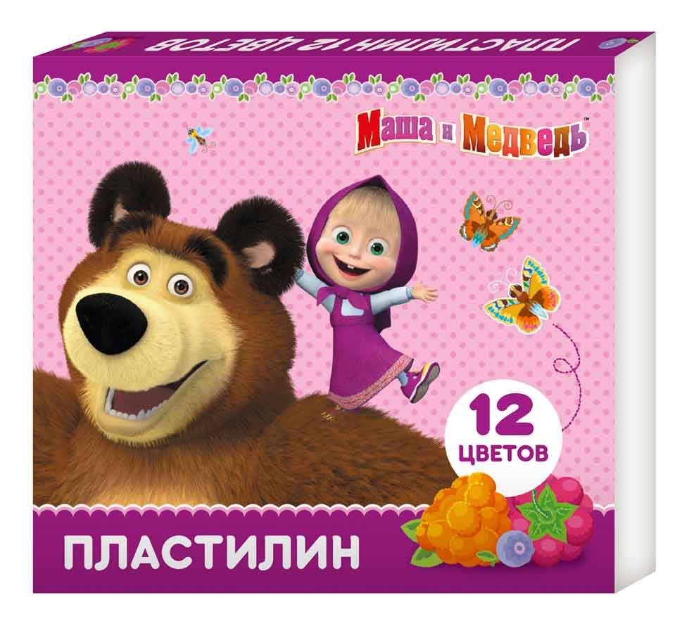 Пластилин Росмэн Маша и медведь 12 цветов