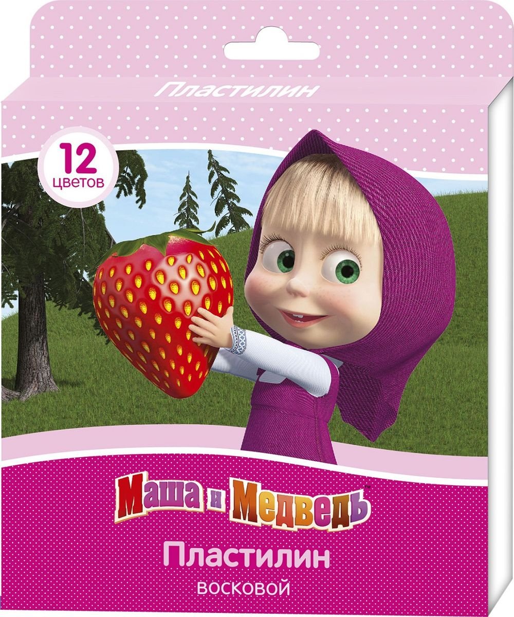 Пластилин Росмэн Маша и медведь 12 цветов