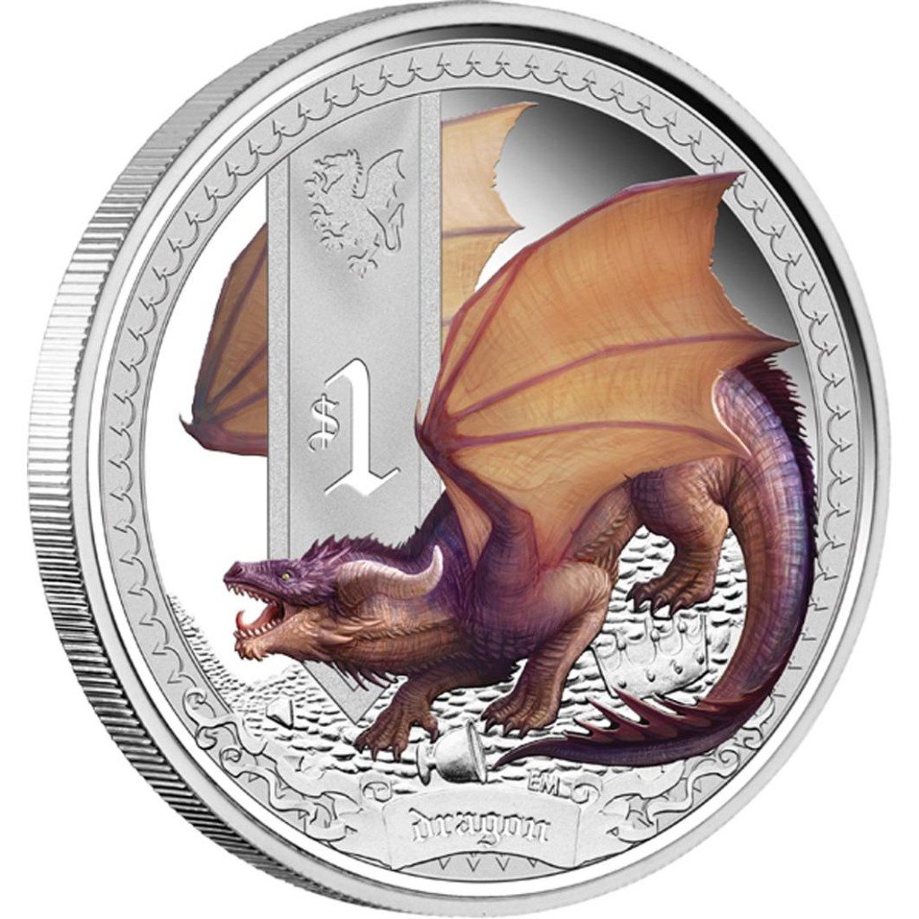Тувалу 1 доллар, 2014 Мифические существа - дракон