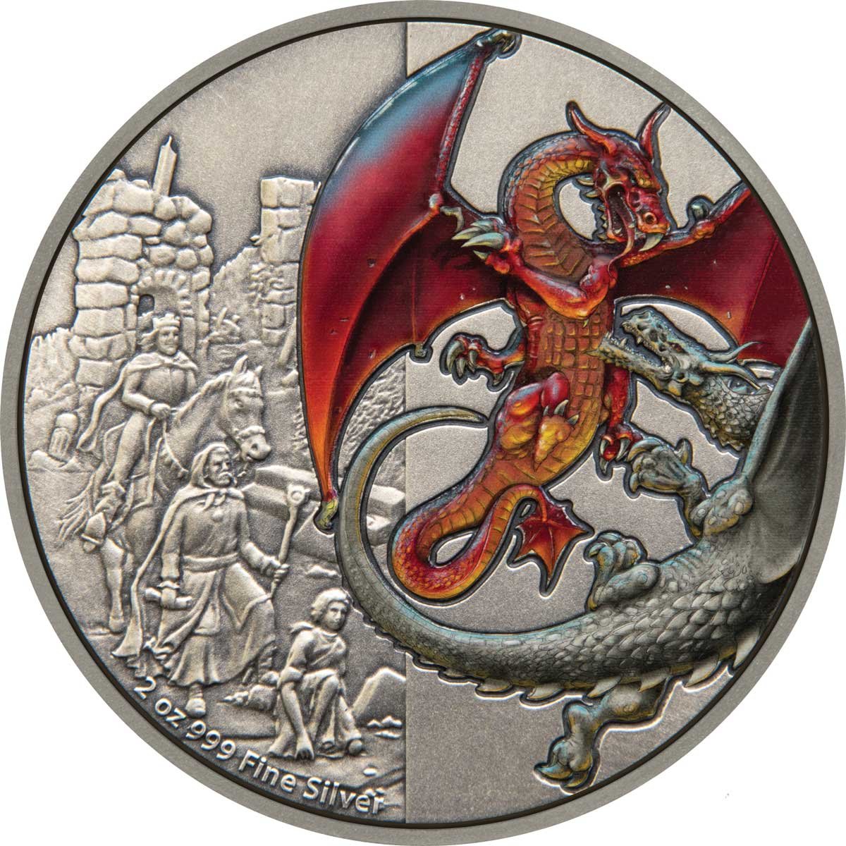 Серебряная монета дракон