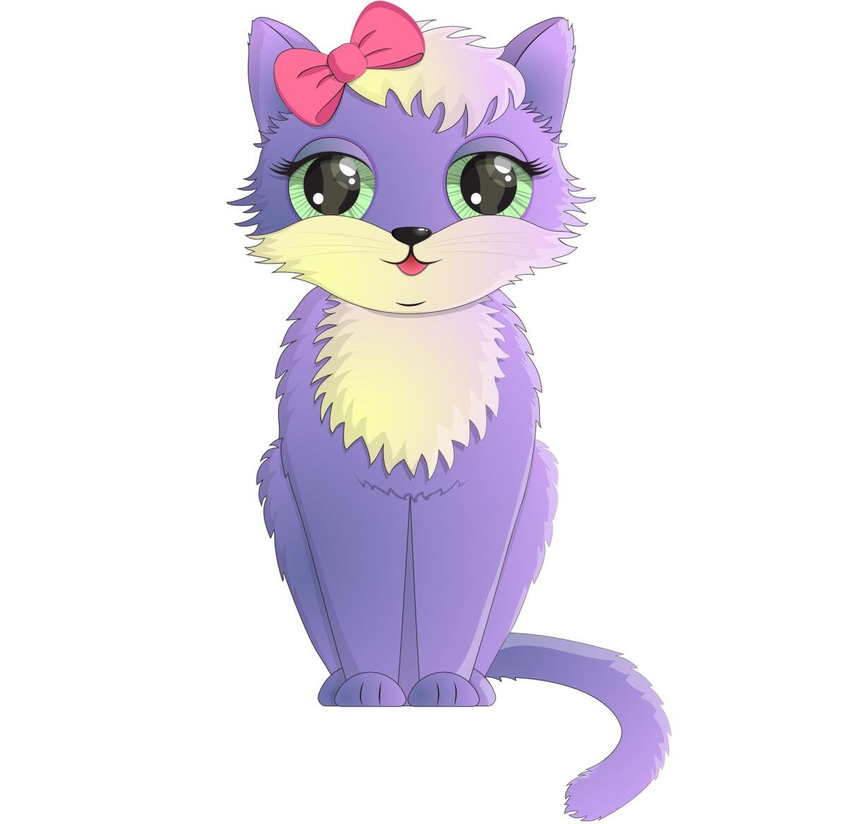 Сиреневая кошка из мультика