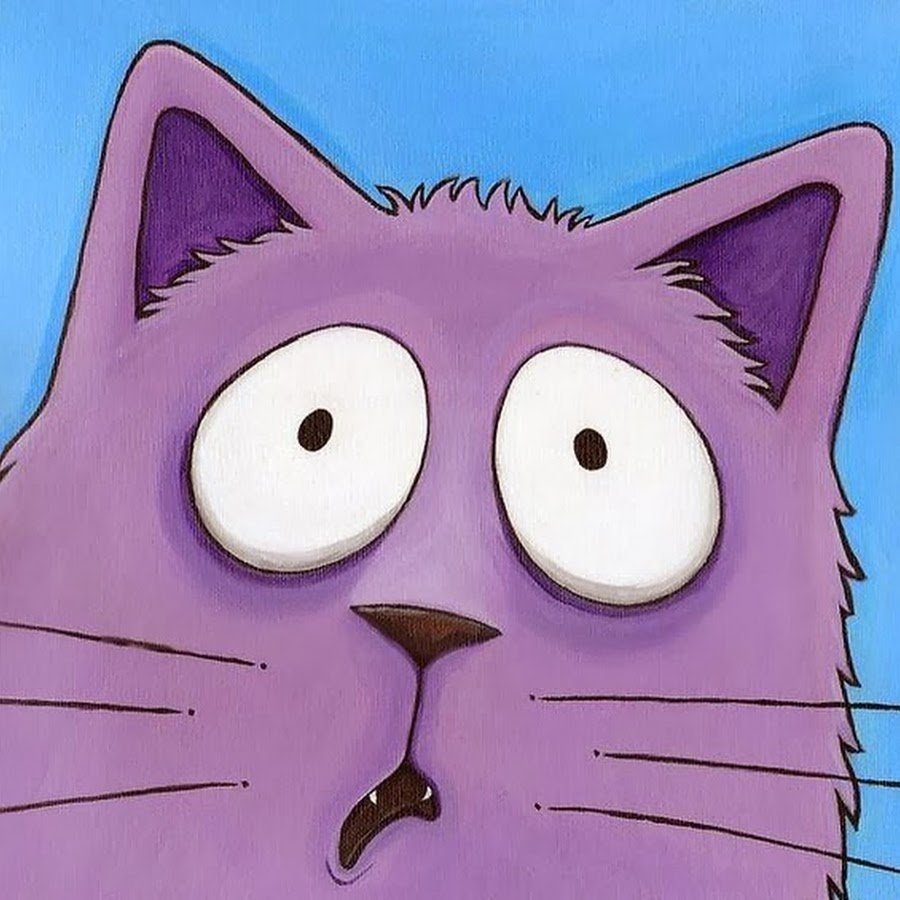 Удивленный рисованный кот