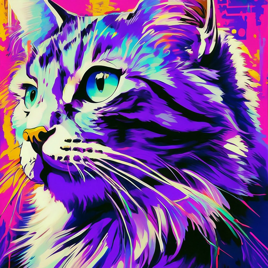 Фиолетовый котик