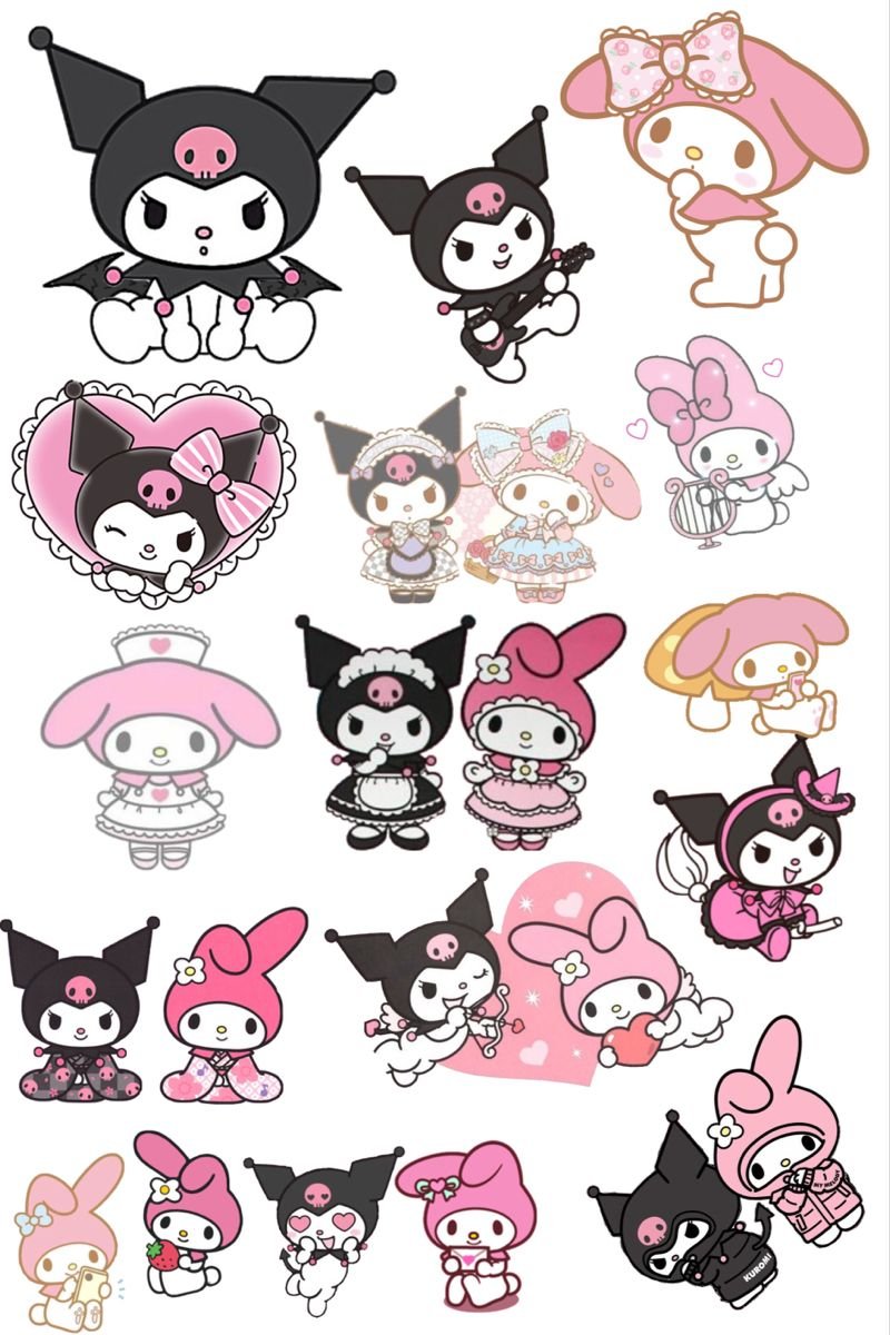 Стикеры Хеллоу Китти Kuromi