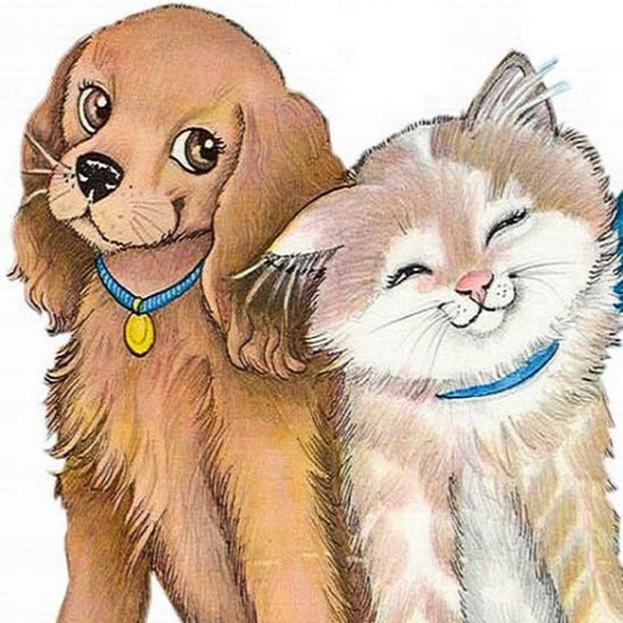 Кошка и собака мультяшные