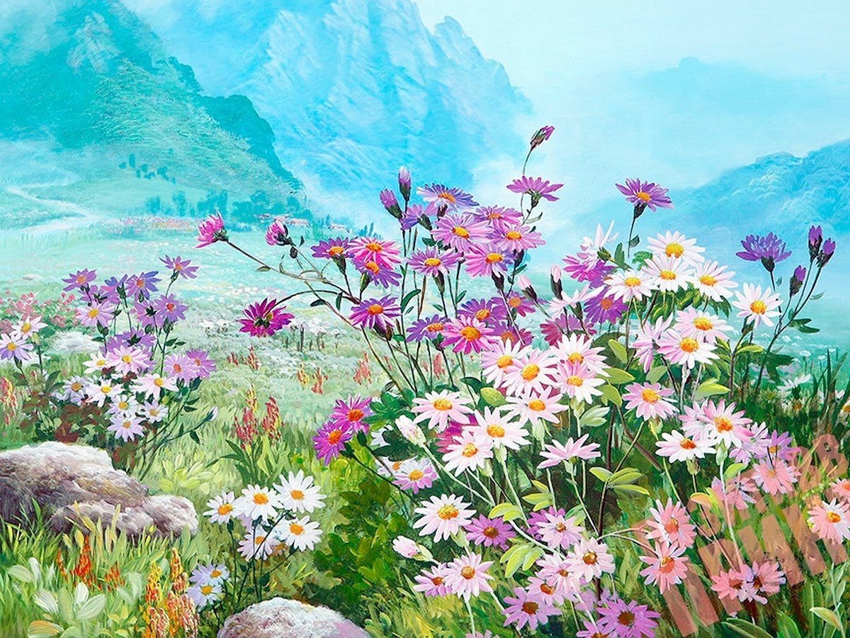 Алмазная мозаика весенний луг