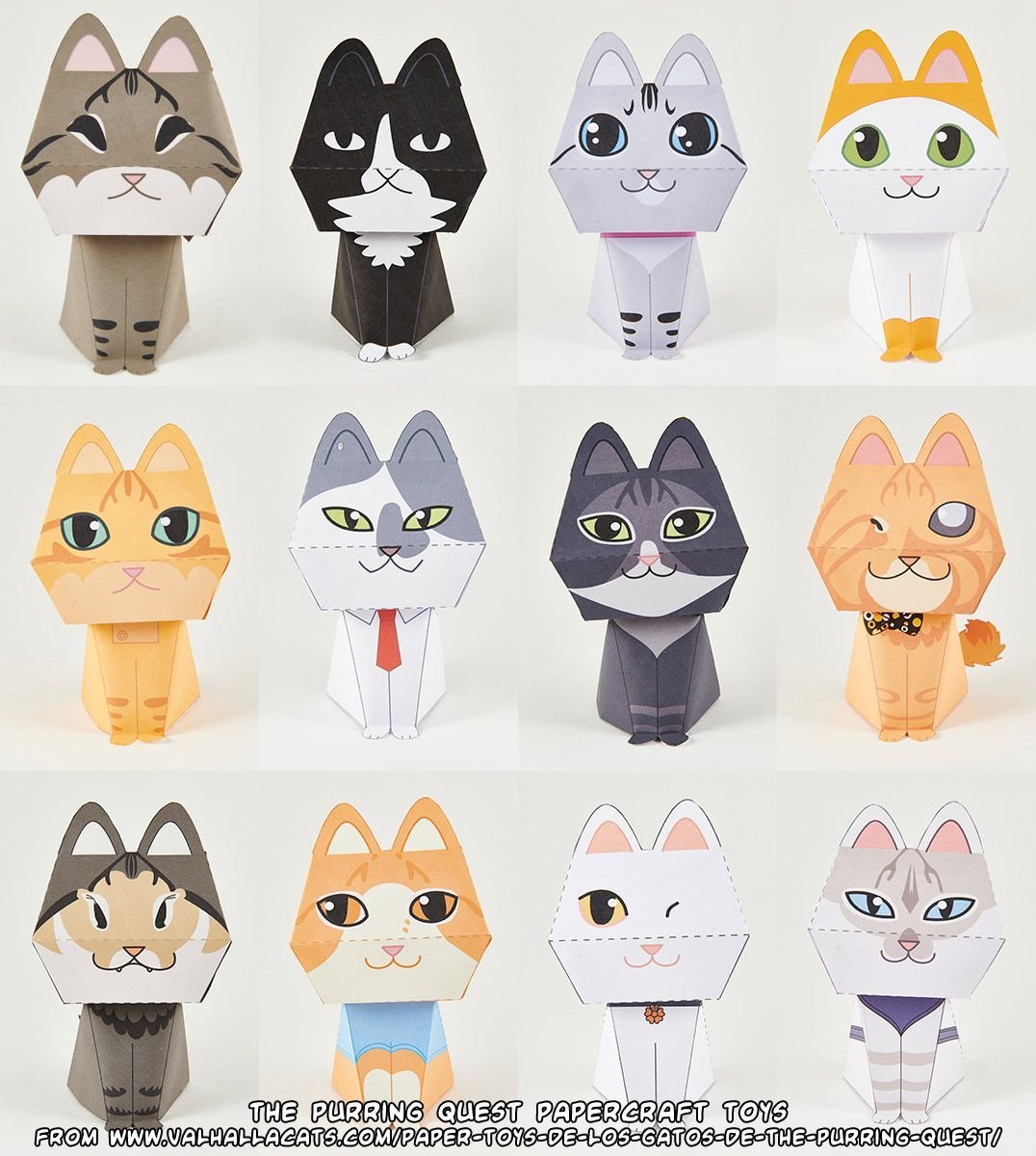 Фигурки из бумаги кошка