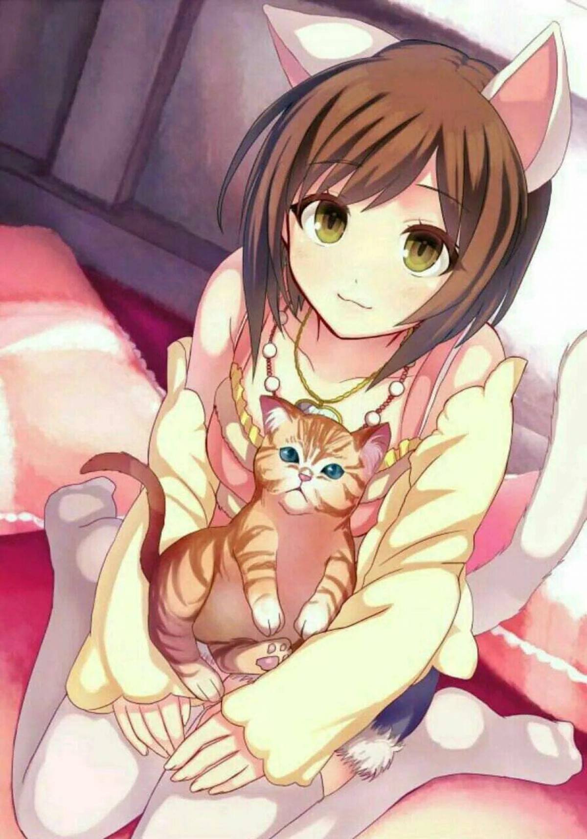 Милые девочки кошки