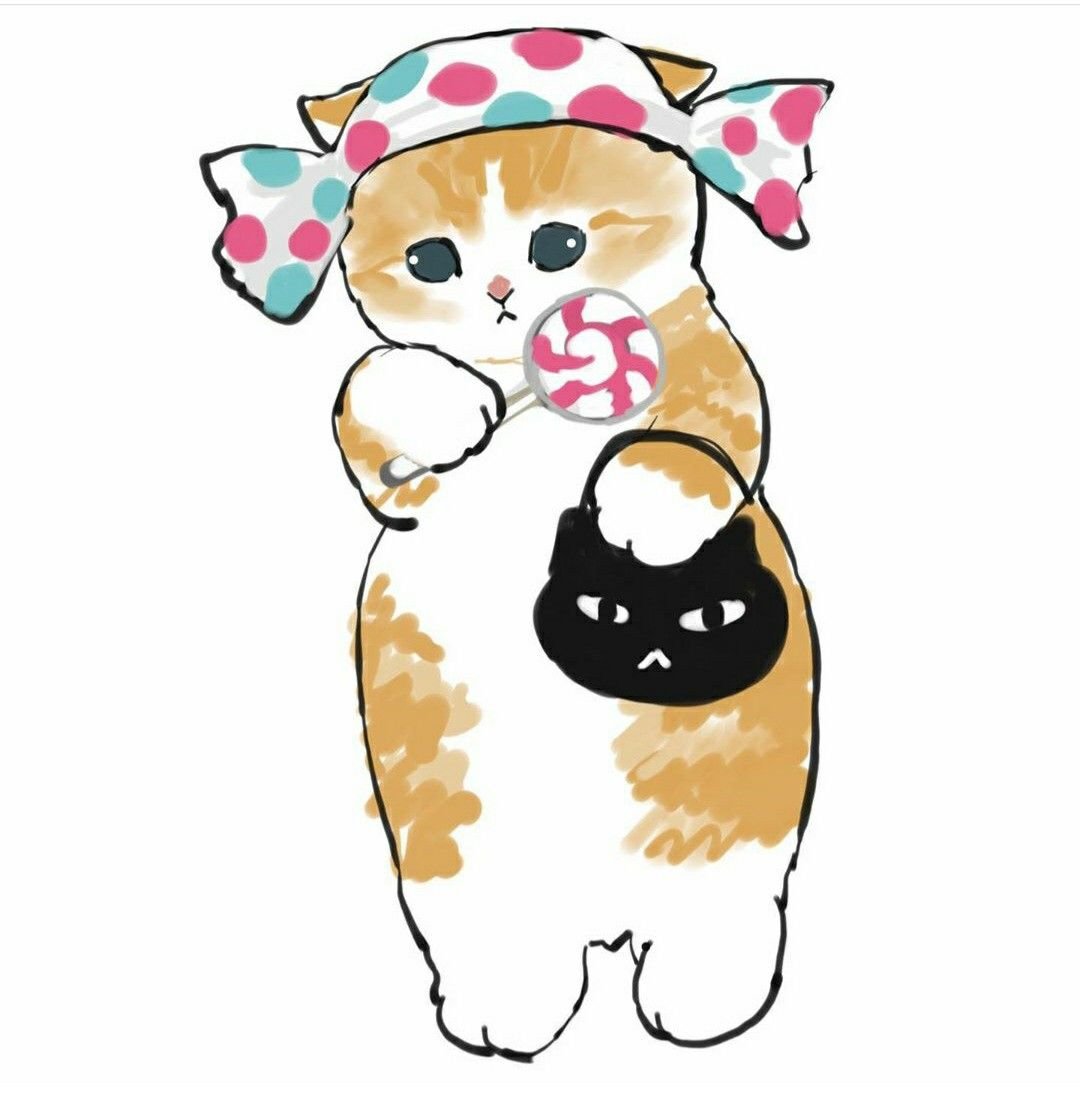 Котик Mofu рисунок