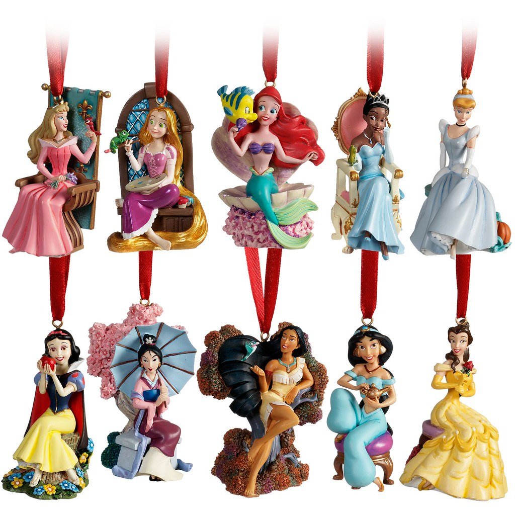 Фарфоровые ёлочные игрушки Дисней 2002 Edition porcelaine Disney Princess ornament collection