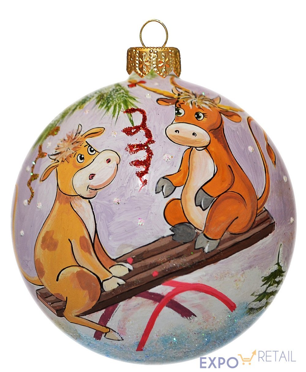 Новогодний шар с бычком