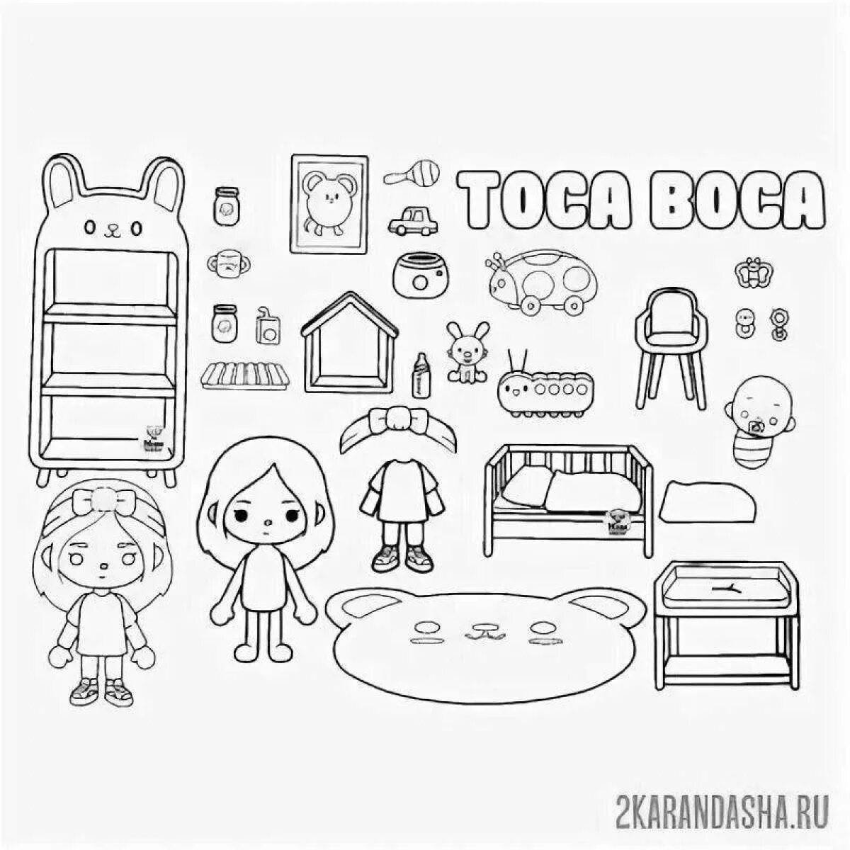 Раскраска тока бока мебель