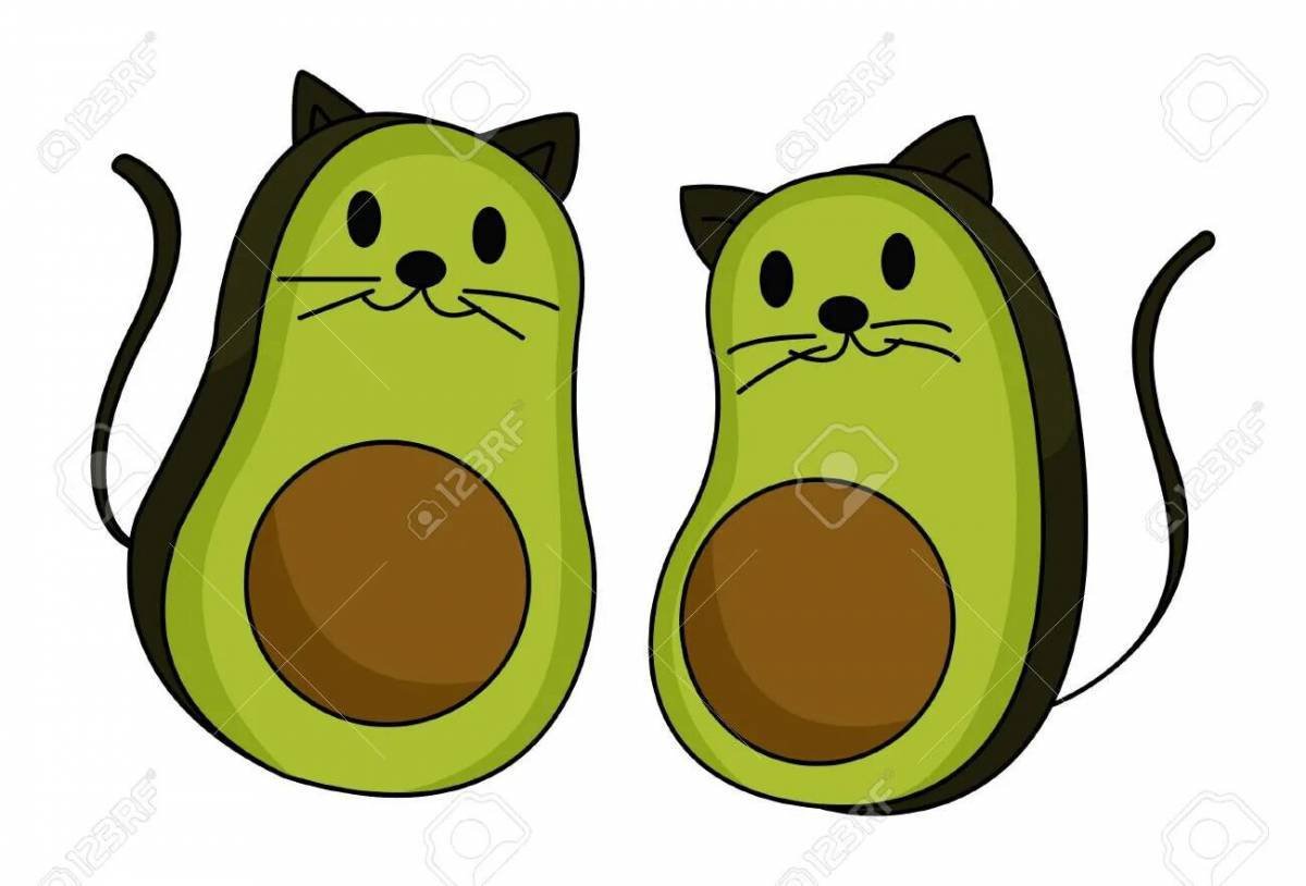 Рисунок авокадо котик