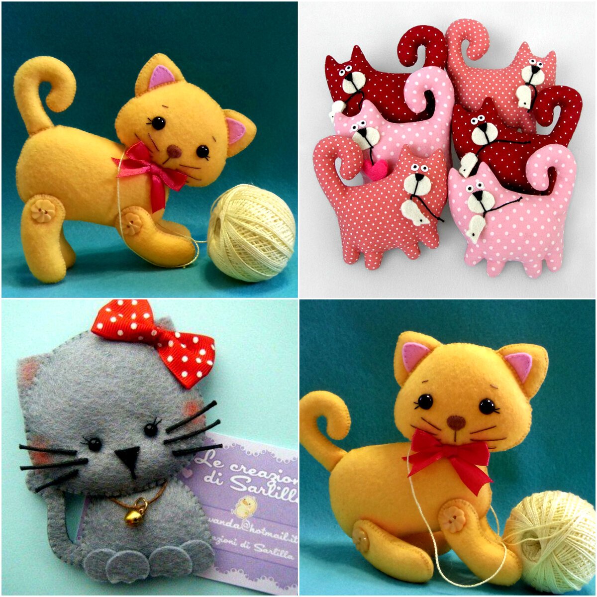 Игрушки из фетра котики