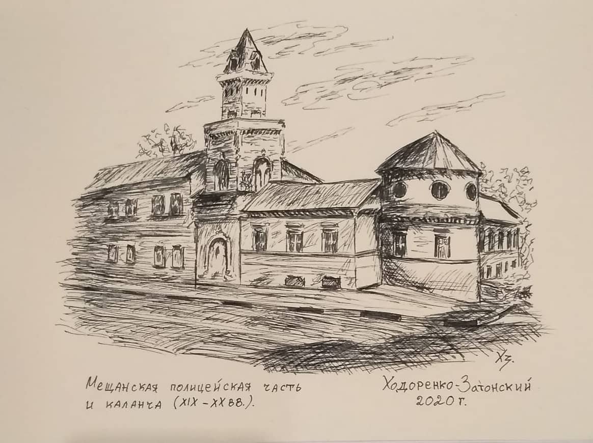 Рисунок пожарной каланчи Свияжска