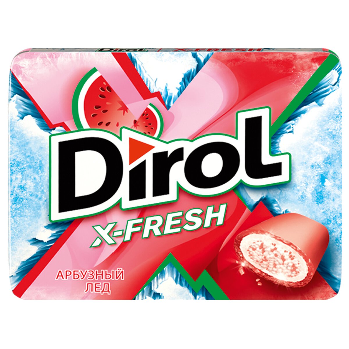 Жевательная резинка Dirol Cadbury x-Fresh Арбузный лед, 16 г