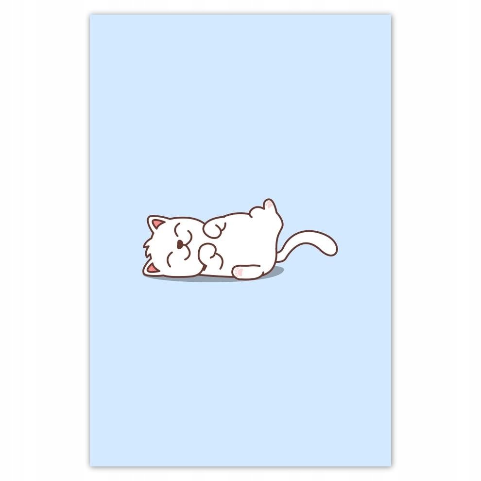 Кот спит логотип мультяшный